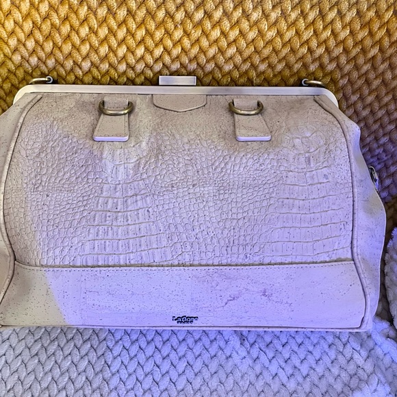 Limited Laflore Paris Crème Croco Doquinton, beautiful beige cork bag - Picture 2 of 4